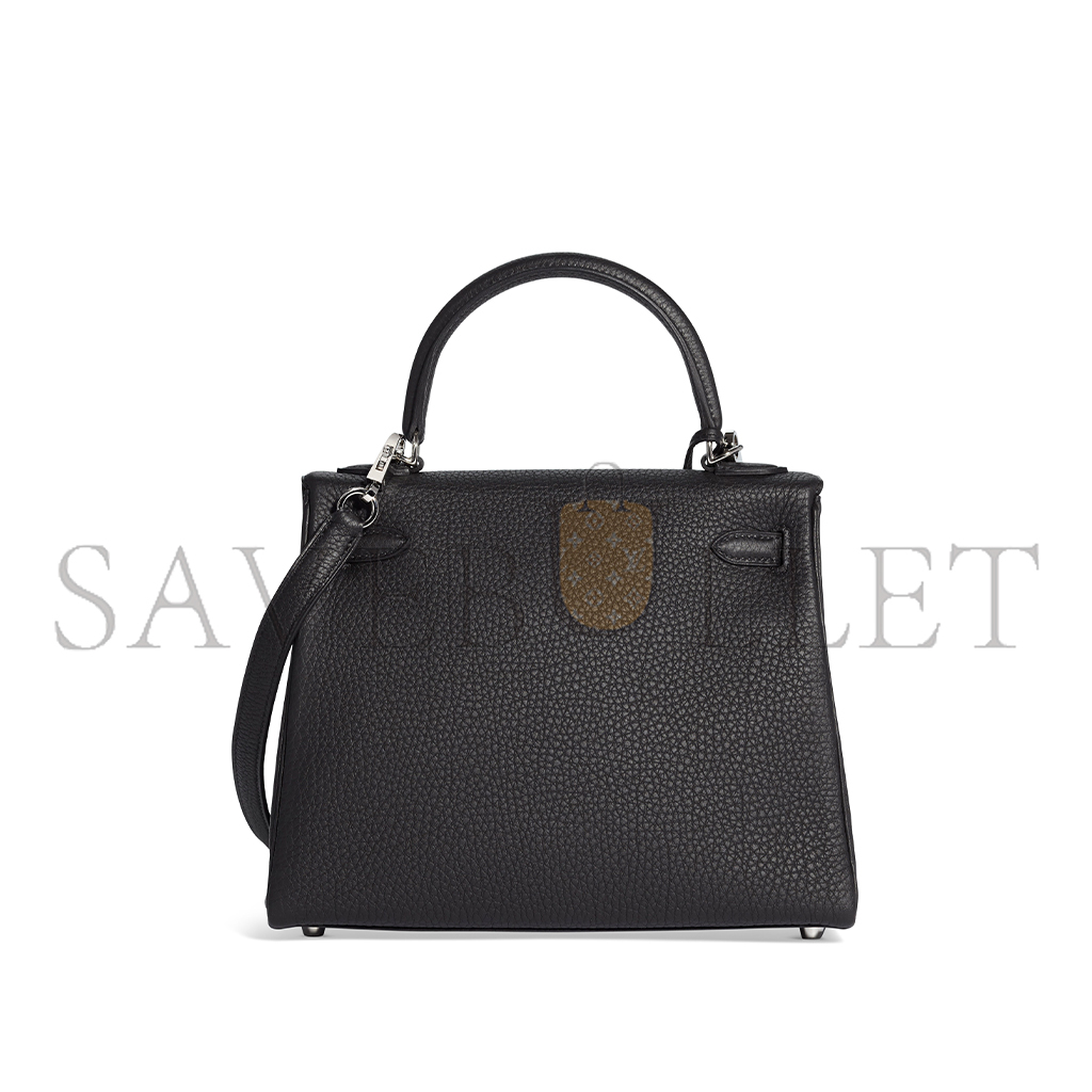 HERMÈS A BLACK TOGO LEATHER RETOURNÉ KELLY 25 WITH PALLADIUM HARDWARE (25*17*7cm) 